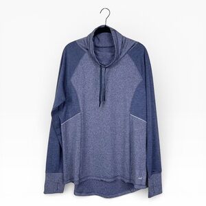 Avia Pullover Womens Size L Blue Drawstring Long Sleeve Funnel Neck Athletic Top